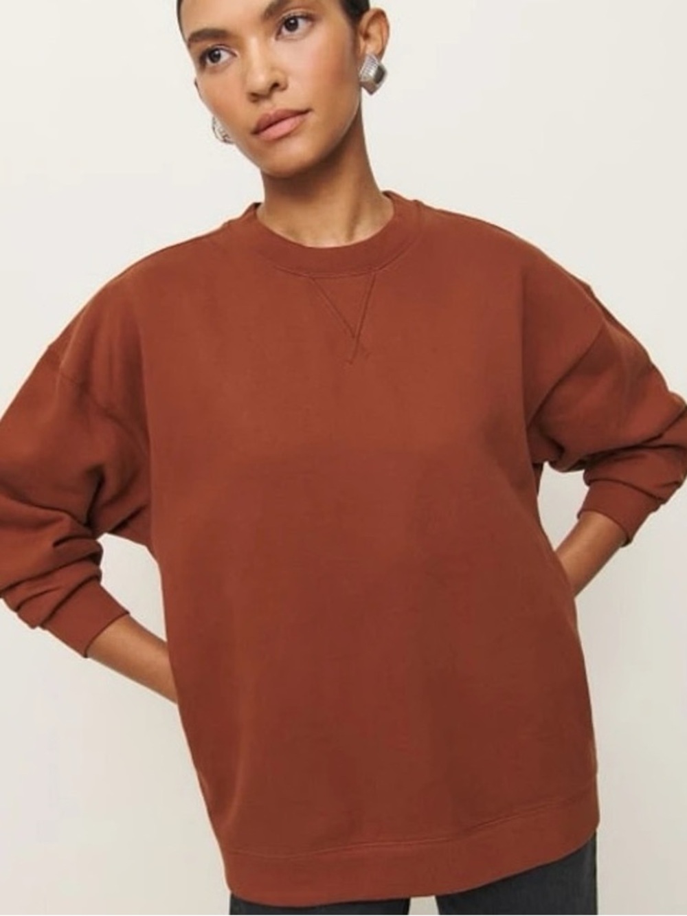 Reformation Drew Vintage Oversized Crew Sweatshirt